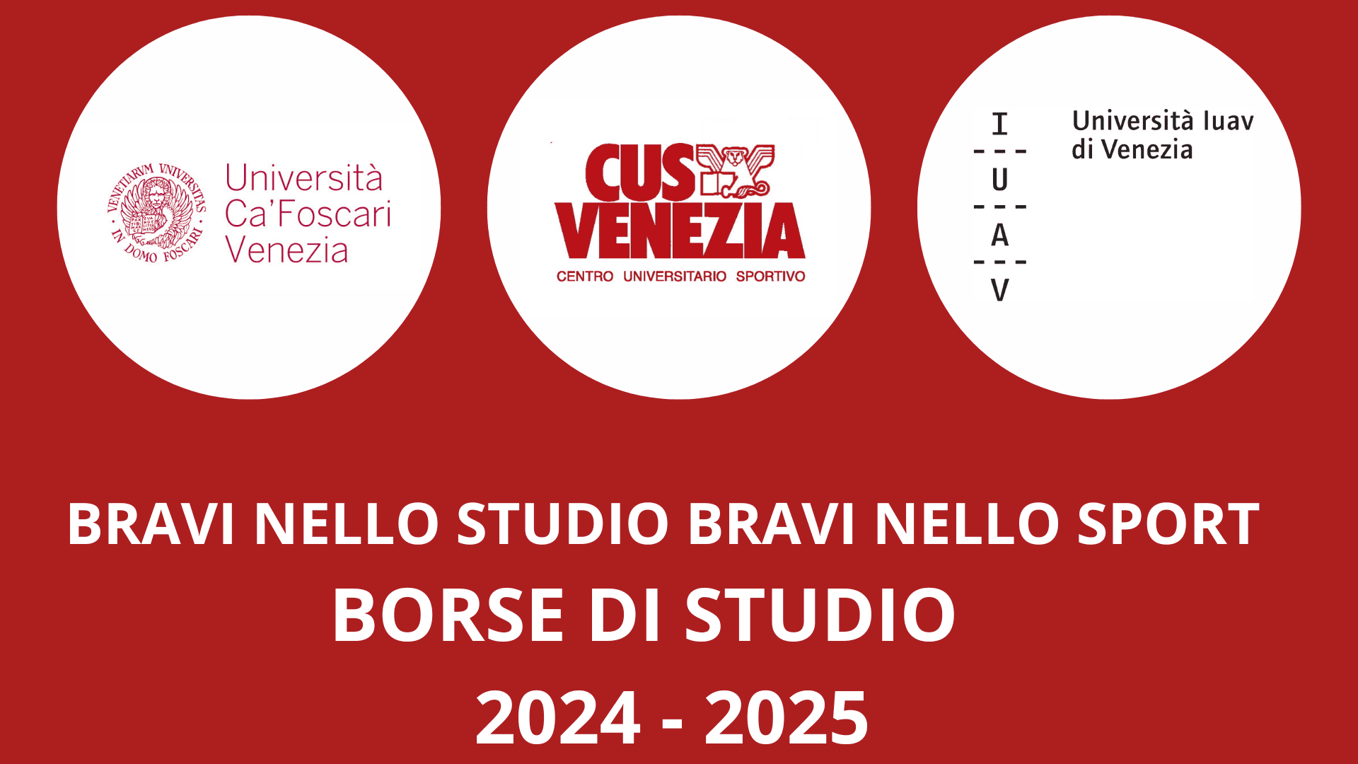 Borse di studio “Bravi nello Studio, bravi nello Sport” A.A. 2024-2025